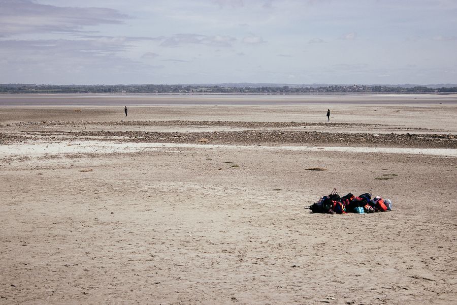 Pile of luggage tidal flat