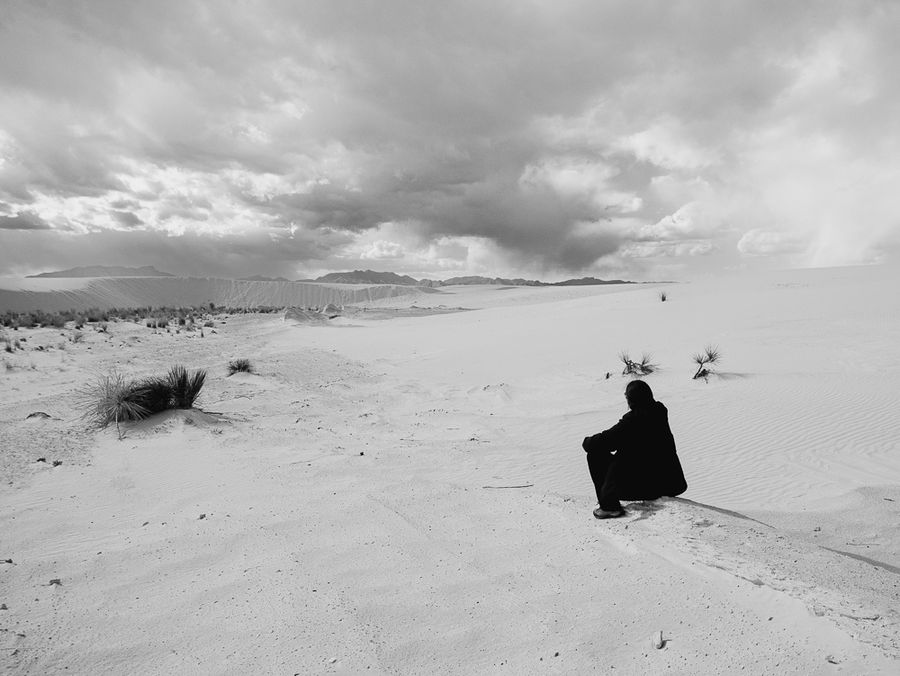 Gazing out at the dunes